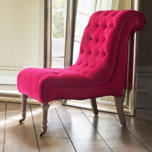 Graham and Green pink velvet slipper chair for one's boudoir...